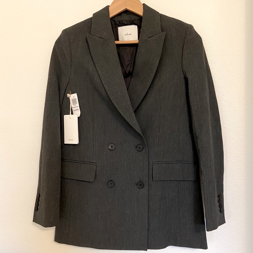 Aritzia Wilfred New Margeaux Blazer Charcoal Grey